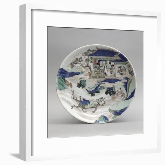 Plat à décor de personnages et paysage-null-Framed Giclee Print