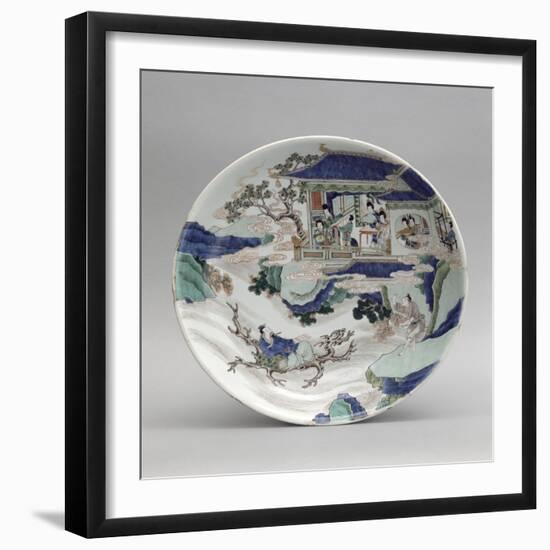 Plat à décor de personnages et paysage-null-Framed Giclee Print