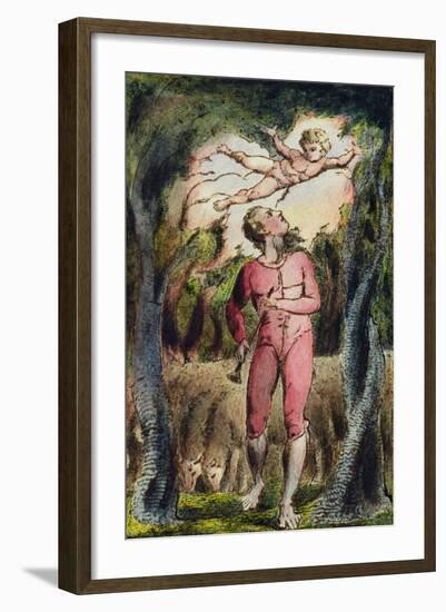 Plate 1 from 'Songs of Innocence and of Experience' (Bentley 2) 1789-74 (Relief Etching with Pen an-William Blake-Framed Giclee Print