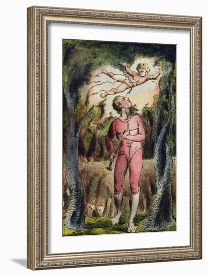Plate 1 from 'Songs of Innocence and of Experience' (Bentley 2) 1789-74 (Relief Etching with Pen an-William Blake-Framed Giclee Print