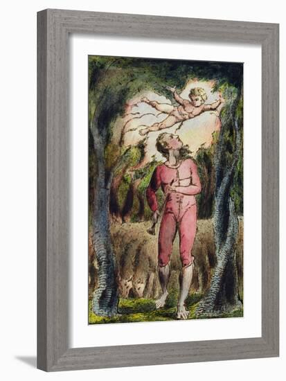 Plate 1 from 'Songs of Innocence and of Experience' (Bentley 2) 1789-74 (Relief Etching with Pen an-William Blake-Framed Giclee Print