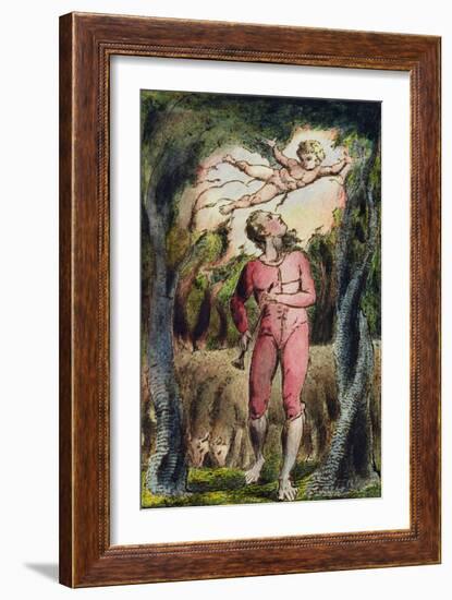 Plate 1 from 'Songs of Innocence and of Experience' (Bentley 2) 1789-74 (Relief Etching with Pen an-William Blake-Framed Giclee Print