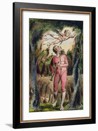 Plate 1 from 'Songs of Innocence and of Experience' (Bentley 2) 1789-74 (Relief Etching with Pen an-William Blake-Framed Giclee Print