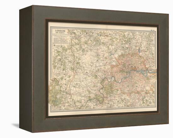 Plate 10. Map of London and Vicinity. England-Encyclopaedia Britannica-Framed Stretched Canvas