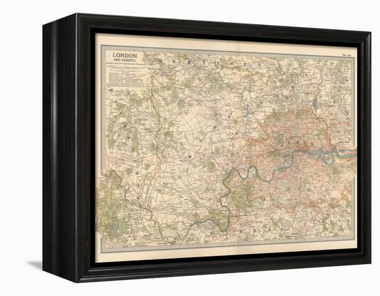 Plate 10. Map of London and Vicinity. England-Encyclopaedia Britannica-Framed Stretched Canvas