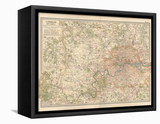 Plate 10. Map of London and Vicinity. England-Encyclopaedia Britannica-Framed Stretched Canvas