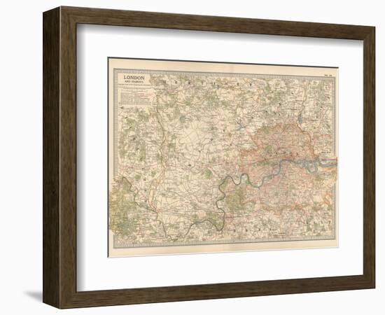 Plate 10. Map of London and Vicinity. England-Encyclopaedia Britannica-Framed Art Print