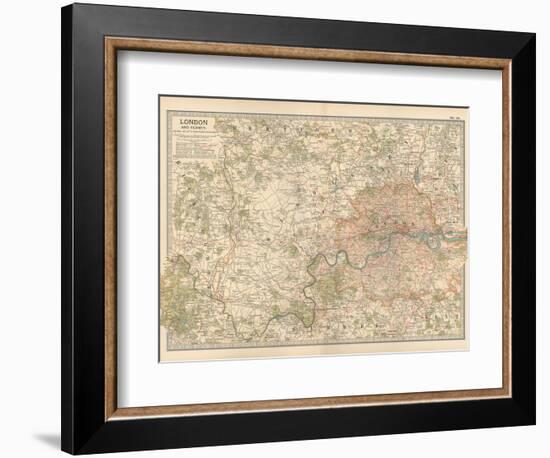 Plate 10. Map of London and Vicinity. England-Encyclopaedia Britannica-Framed Art Print