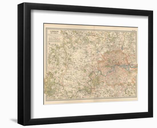 Plate 10. Map of London and Vicinity. England-Encyclopaedia Britannica-Framed Art Print