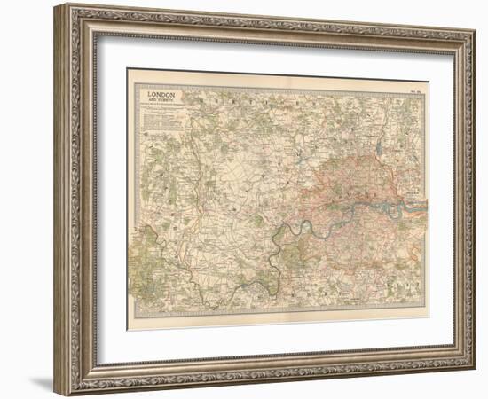 Plate 10. Map of London and Vicinity. England-Encyclopaedia Britannica-Framed Art Print