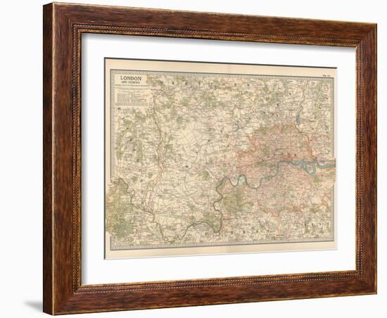 Plate 10. Map of London and Vicinity. England-Encyclopaedia Britannica-Framed Art Print