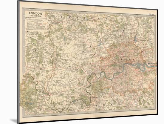 Plate 10. Map of London and Vicinity. England-Encyclopaedia Britannica-Mounted Art Print