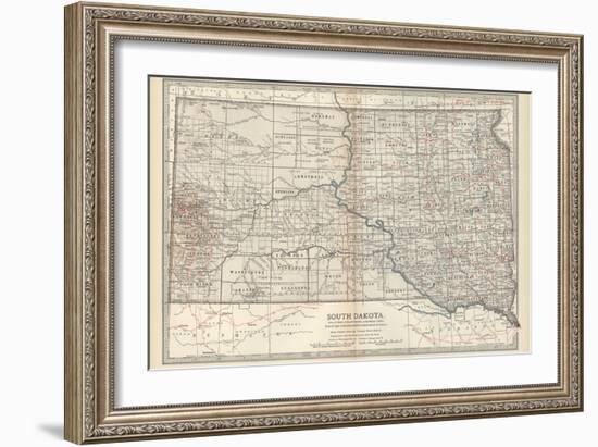 Plate 100. Map of South Dakota. United States-Encyclopaedia Britannica-Framed Art Print