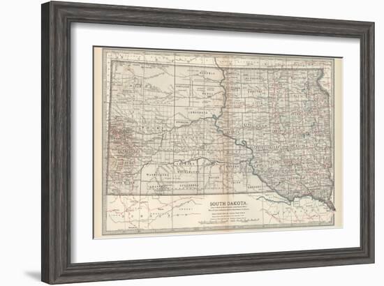 Plate 100. Map of South Dakota. United States-Encyclopaedia Britannica-Framed Art Print