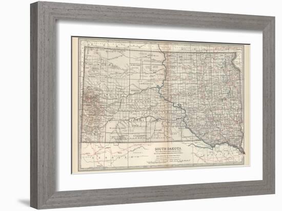 Plate 100. Map of South Dakota. United States-Encyclopaedia Britannica-Framed Art Print