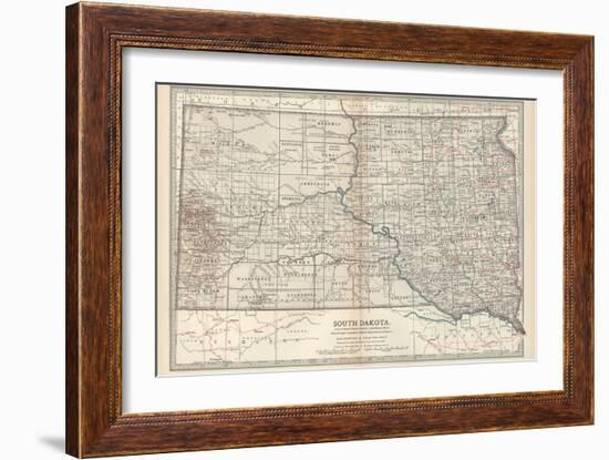 Plate 100. Map of South Dakota. United States-Encyclopaedia Britannica-Framed Art Print