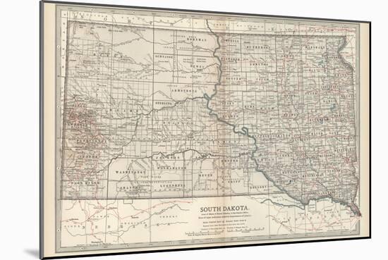 Plate 100. Map of South Dakota. United States-Encyclopaedia Britannica-Mounted Art Print