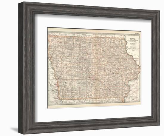 Plate 101. Map of Iowa. United States-Encyclopaedia Britannica-Framed Art Print