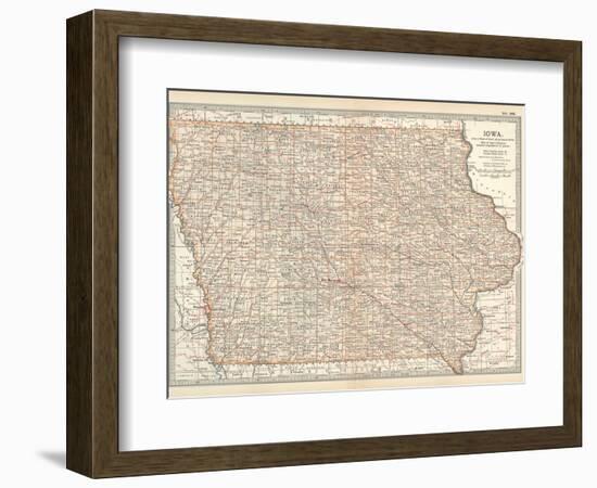 Plate 101. Map of Iowa. United States-Encyclopaedia Britannica-Framed Art Print