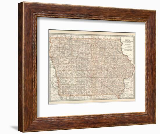 Plate 101. Map of Iowa. United States-Encyclopaedia Britannica-Framed Art Print