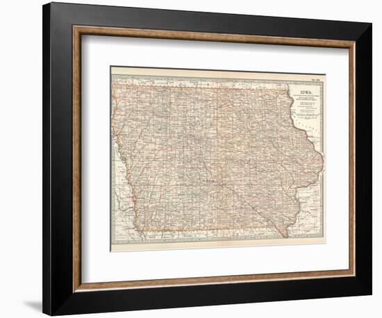 Plate 101. Map of Iowa. United States-Encyclopaedia Britannica-Framed Art Print