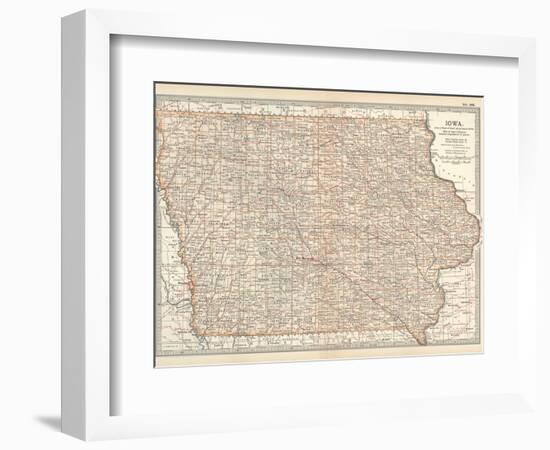 Plate 101. Map of Iowa. United States-Encyclopaedia Britannica-Framed Art Print