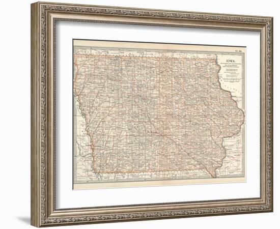 Plate 101. Map of Iowa. United States-Encyclopaedia Britannica-Framed Art Print