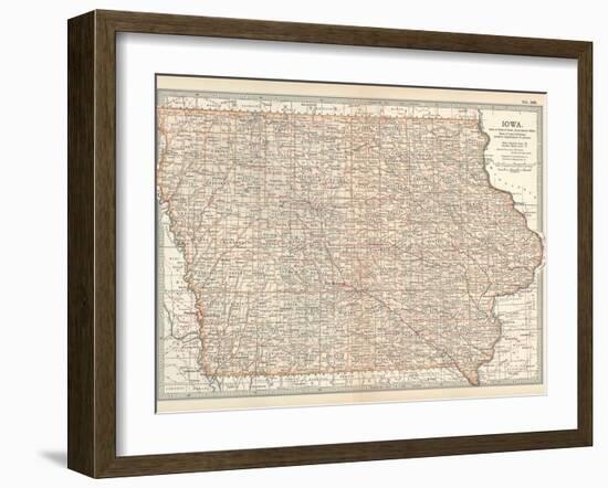 Plate 101. Map of Iowa. United States-Encyclopaedia Britannica-Framed Art Print