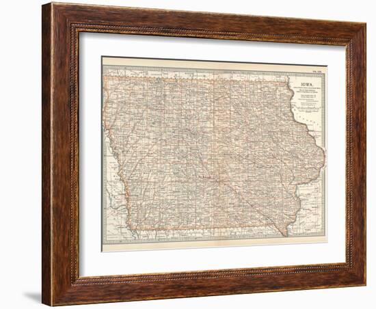 Plate 101. Map of Iowa. United States-Encyclopaedia Britannica-Framed Art Print