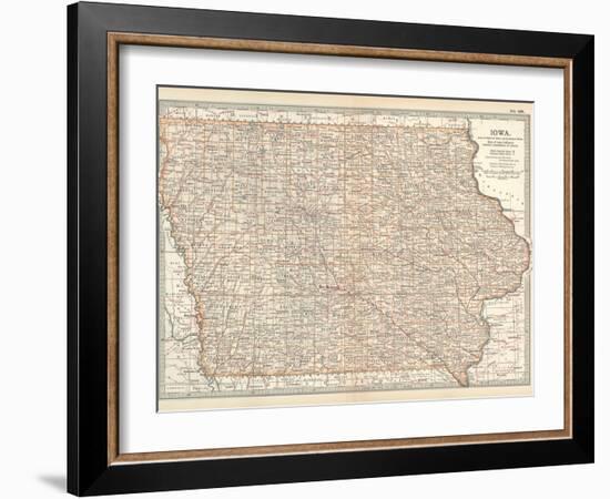 Plate 101. Map of Iowa. United States-Encyclopaedia Britannica-Framed Art Print