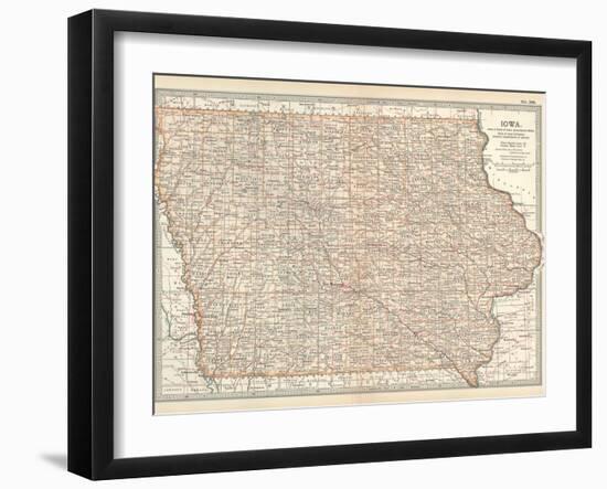 Plate 101. Map of Iowa. United States-Encyclopaedia Britannica-Framed Art Print