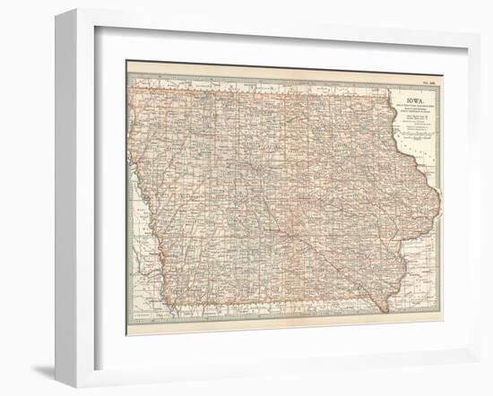 Plate 101. Map of Iowa. United States-Encyclopaedia Britannica-Framed Art Print