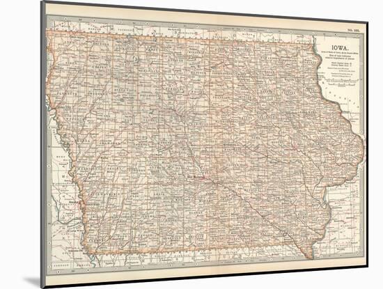 Plate 101. Map of Iowa. United States-Encyclopaedia Britannica-Mounted Art Print