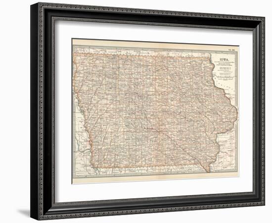 Plate 101. Map of Iowa. United States-Encyclopaedia Britannica-Framed Art Print