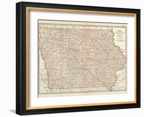 Plate 101. Map of Iowa. United States-Encyclopaedia Britannica-Framed Art Print