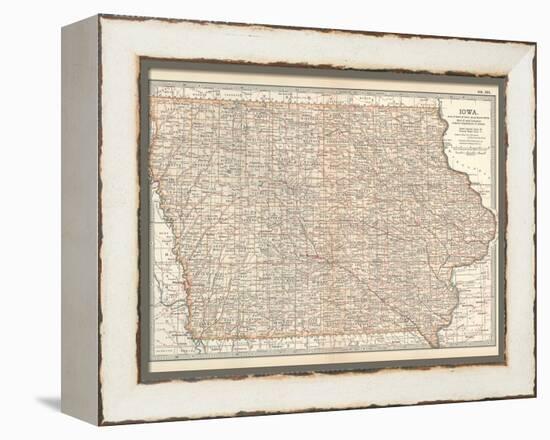 Plate 101. Map of Iowa. United States-Encyclopaedia Britannica-Framed Stretched Canvas