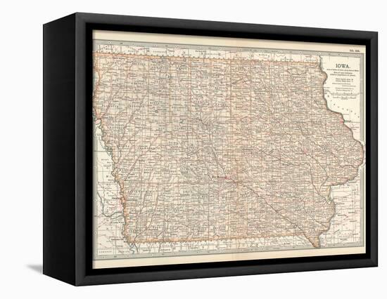 Plate 101. Map of Iowa. United States-Encyclopaedia Britannica-Framed Stretched Canvas