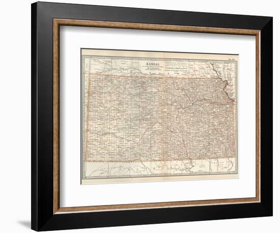 Plate 105. Map of Kansas. United States-Encyclopaedia Britannica-Framed Premium Giclee Print