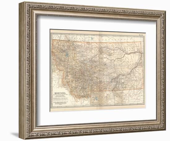 Plate 107. Map of Montana. United States-Encyclopaedia Britannica-Framed Premium Giclee Print