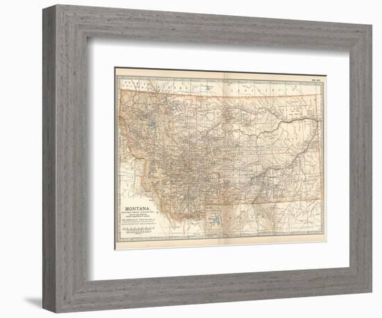 Plate 107. Map of Montana. United States-Encyclopaedia Britannica-Framed Premium Giclee Print