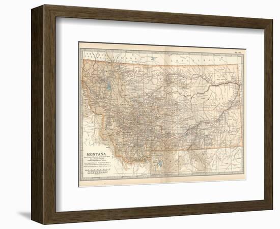 Plate 107. Map of Montana. United States-Encyclopaedia Britannica-Framed Premium Giclee Print