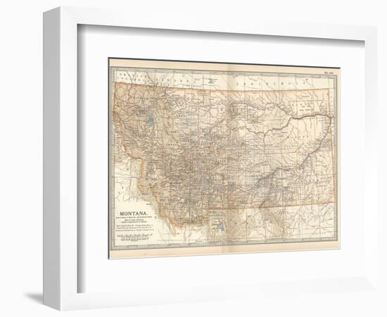 Plate 107. Map of Montana. United States-Encyclopaedia Britannica-Framed Premium Giclee Print