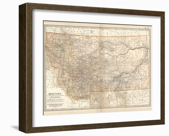 Plate 107. Map of Montana. United States-Encyclopaedia Britannica-Framed Art Print