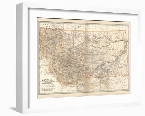 Plate 107. Map of Montana. United States-Encyclopaedia Britannica-Framed Art Print