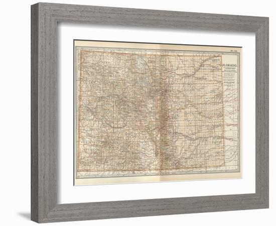 Plate 109. Map of Colorado. United States-Encyclopaedia Britannica-Framed Art Print