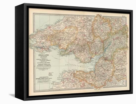 Plate 11. Map of England and Wales-Encyclopaedia Britannica-Framed Stretched Canvas