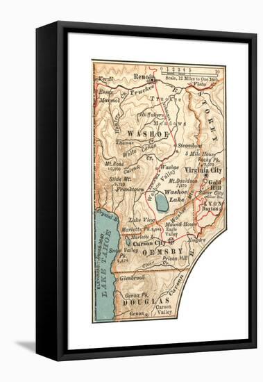 Plate 113. Inset Map of Carson City-Encyclopaedia Britannica-Framed Premier Image Canvas