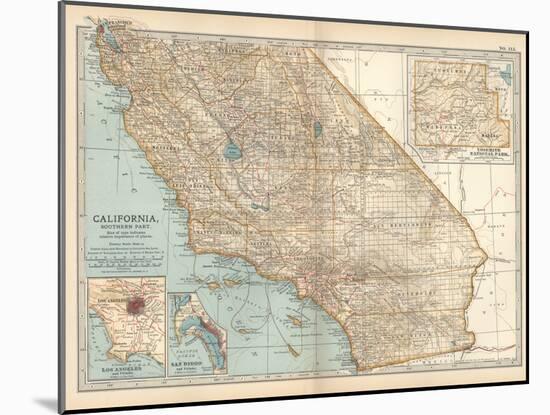 Plate 115. Map of California-Encyclopaedia Britannica-Mounted Art Print