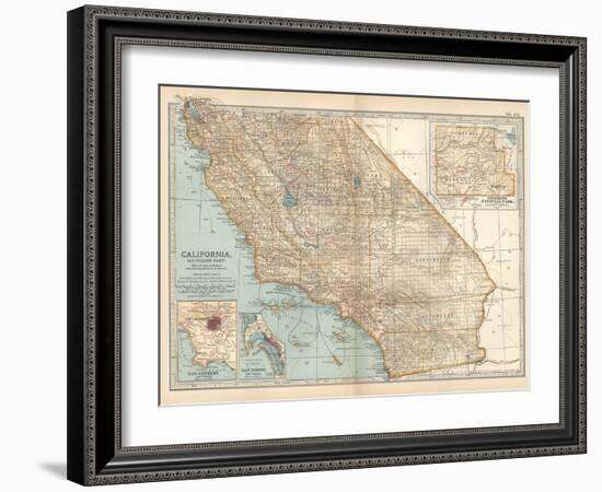 Plate 115. Map of California-Encyclopaedia Britannica-Framed Art Print