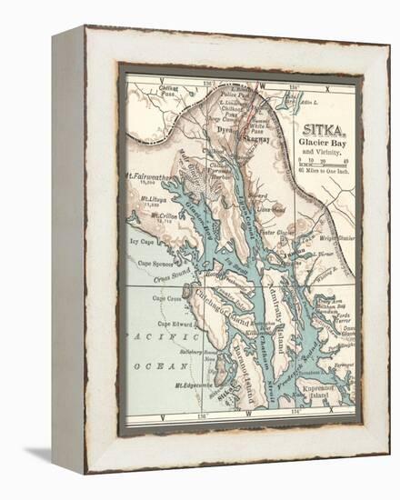 Plate 116. Inset Map of Sitka-Encyclopaedia Britannica-Framed Stretched Canvas